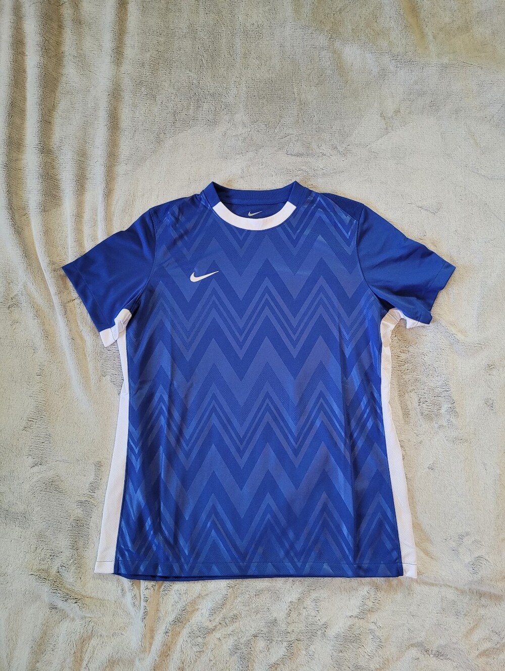 Nike Womens Large Challenge V Soccer Futbol Jersey Short Sleeve Blue FD7425